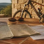 Carte randonnée Luberon sur table : trace et sentiers entre villages, crêtes et VTT