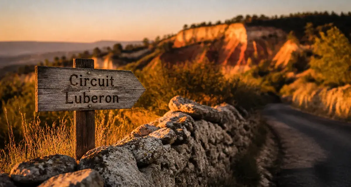 Circuit luberon tourisme : villages perchés et ocres, muret et panneau