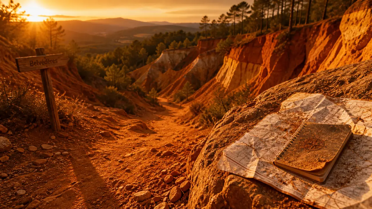 Colorado provençal de Rustrel point de vue, sentier ocre et rochers