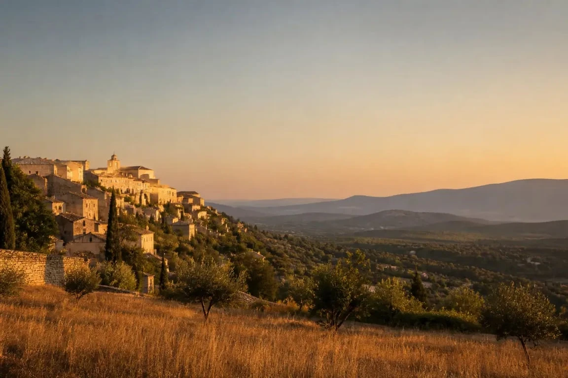Que faire dans le Luberon ce week-end : vue d’un village perché et des paysages provençaux