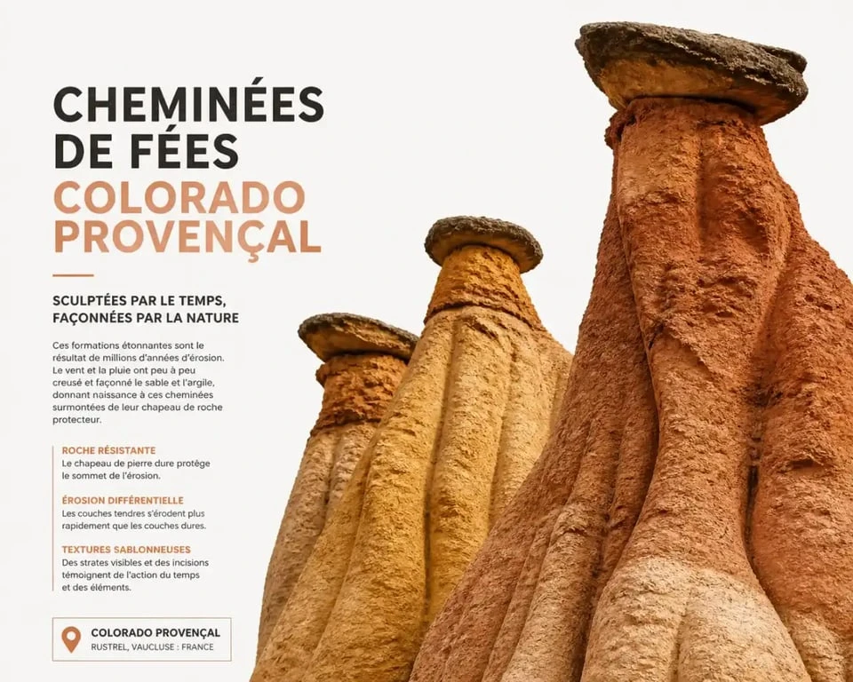 Détail des cheminées de fées au Colorado Provençal
