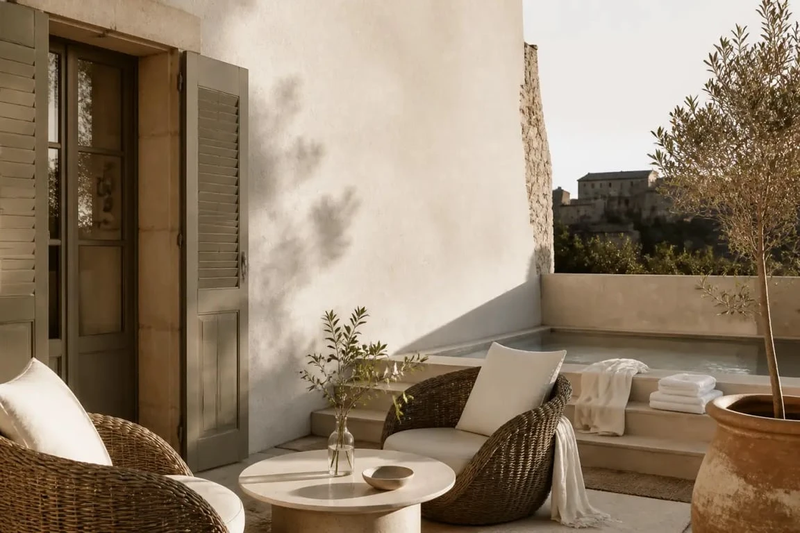 la bastide du rocher boutique hôtel & spa à Roquebrune-sur-Argens, façade romantique et terrasse provençale