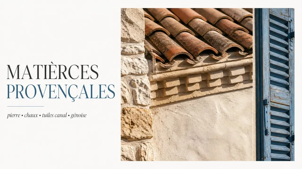 Architecture provençale : pierre locale, chaux et tuiles canal d’une maison traditionnelle