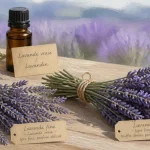 Lavandin ou lavande : vraie lavande et lavandin camphré, épis sur table