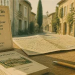 Office du tourisme lourmarin luberon : horaires du jour sur un comptoir