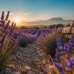 Periode floraison lavande fin juin début juillet en Provence, champ en fleurs