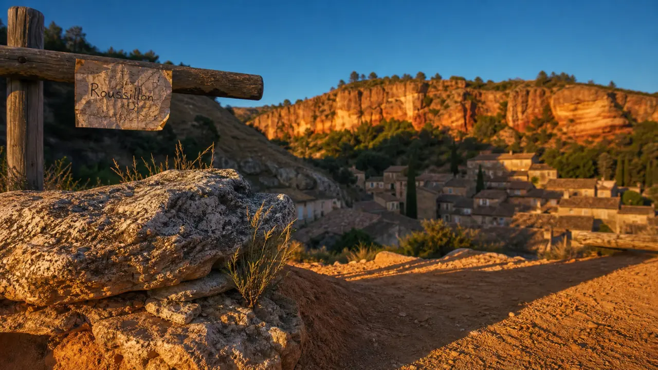 Que faire dans le Luberon : sentier ocre de Roussillon golden hour