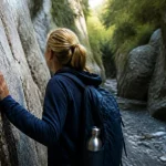 Randonnée gorges Luberon : randonneur dans la gorge rocheuse