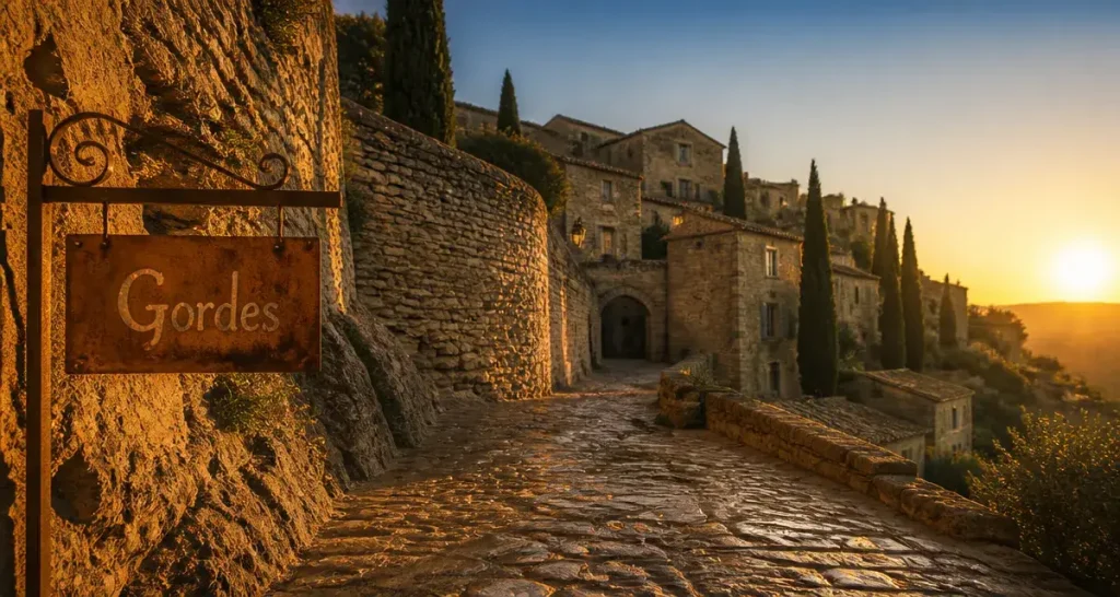 Best villages in the luberon : Gordes, ruelles de pierre au coucher du soleil
