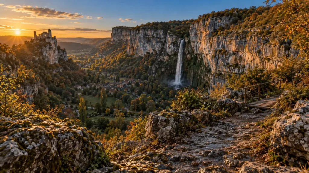 Circuit nos plus beaux villages : cascade d’Autoire et falaises de Loubressac