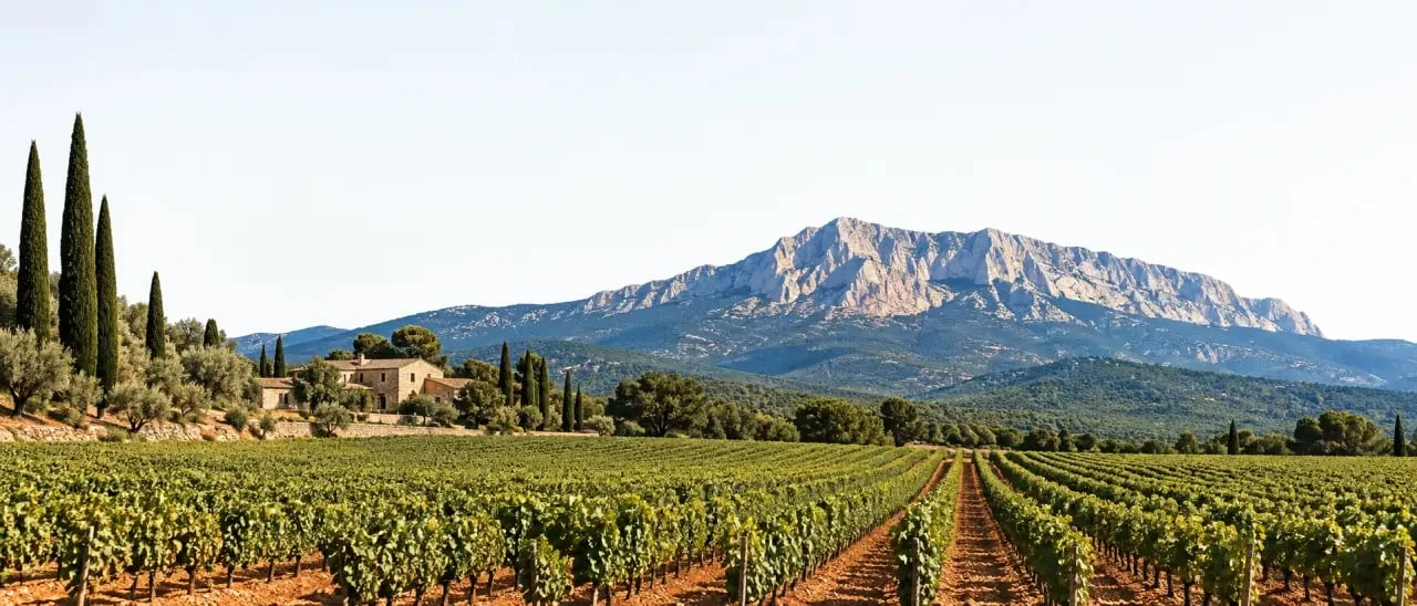 Route des vins Provence dans les vignes autour d’Aix-en-Provence et de la Sainte-Victoire