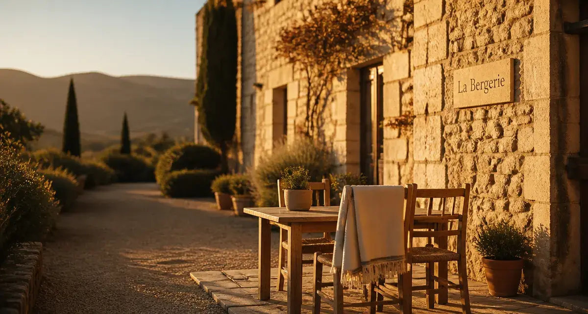hôtel luberon la bergerie : terrasse privée vue sur le Luberon