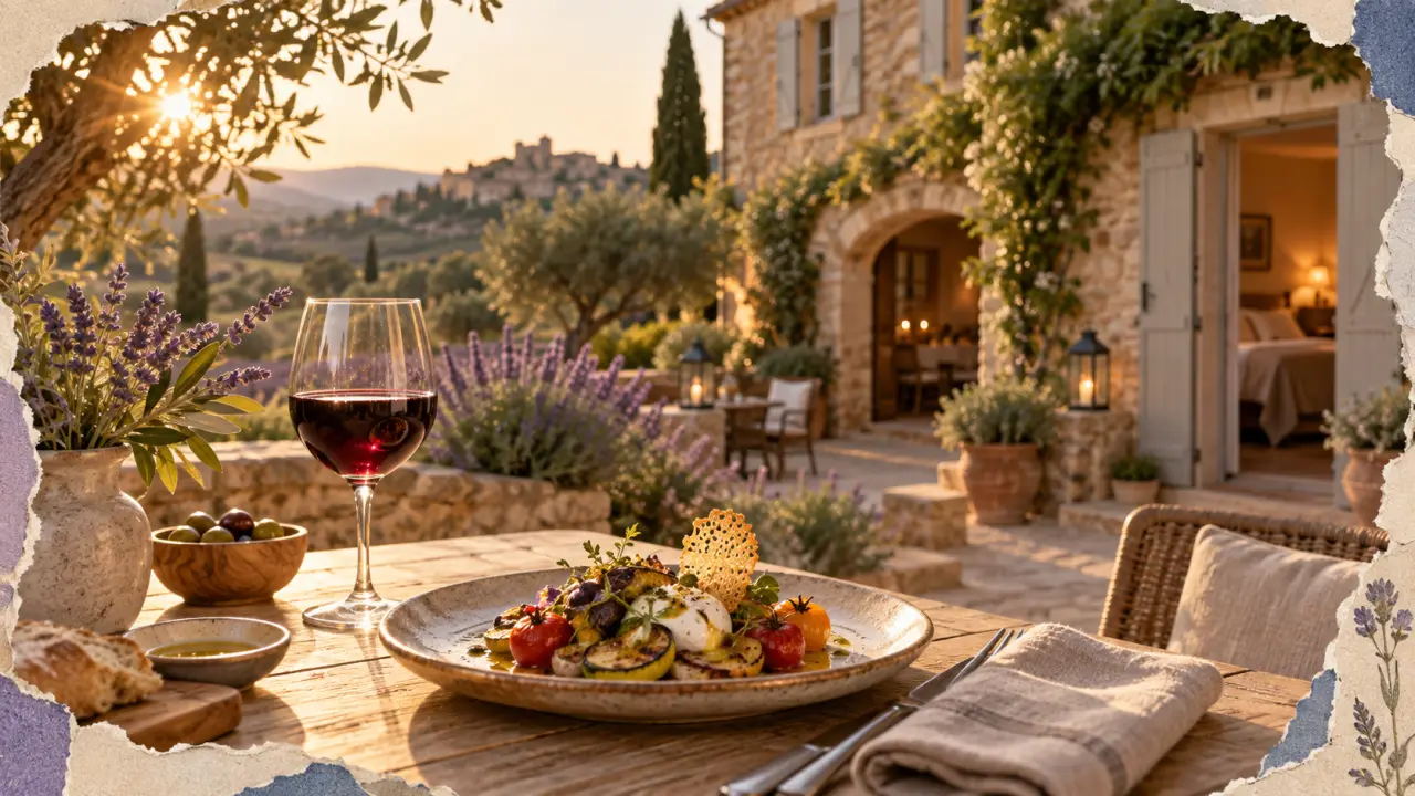 Hotel restaurant dans le luberon : table provençale et bastide au calme