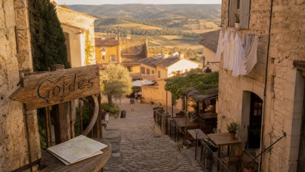 Les plus jolis villages du luberon : Gordes en ocre au coucher du soleil