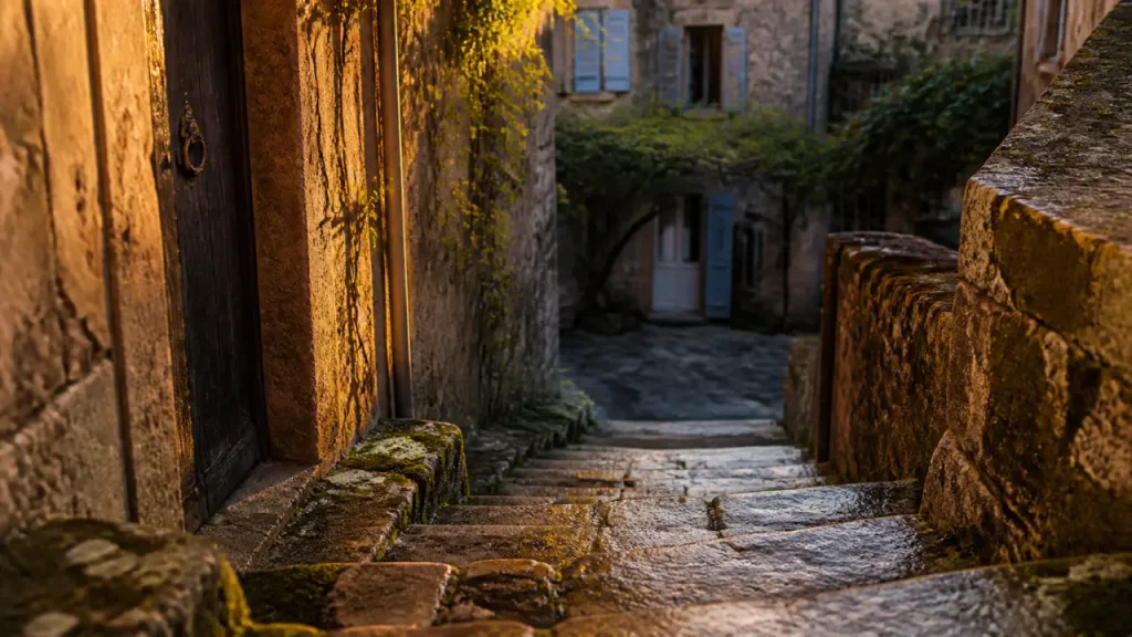 Les villages du Luberon photos : ruelle provençale au golden hour