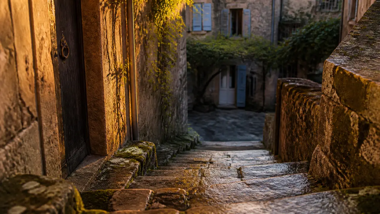 Les villages du Luberon photos : ruelle provençale au golden hour