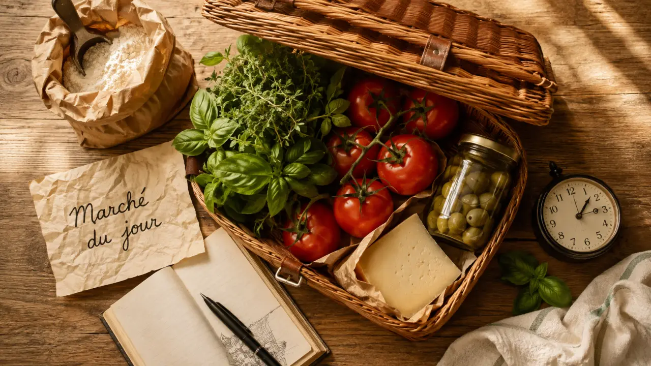 Marché vaucluse aujourd’hui : panier et carte des horaires du matin