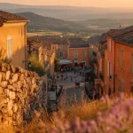 Most beautiful villages in luberon : ruelles ocre au coucher du soleil, villages du Luberon
