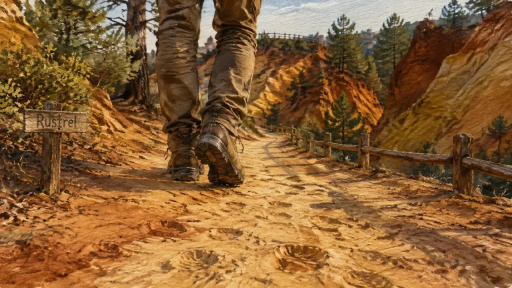 Randonnée luberon colorado à Rustrel : sentier ocre et belvédère