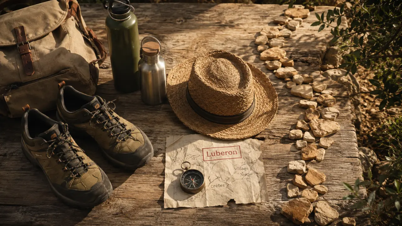 Randonnée parc naturel régional du Luberon : ocres, crêtes et villages, chaussures et boussole