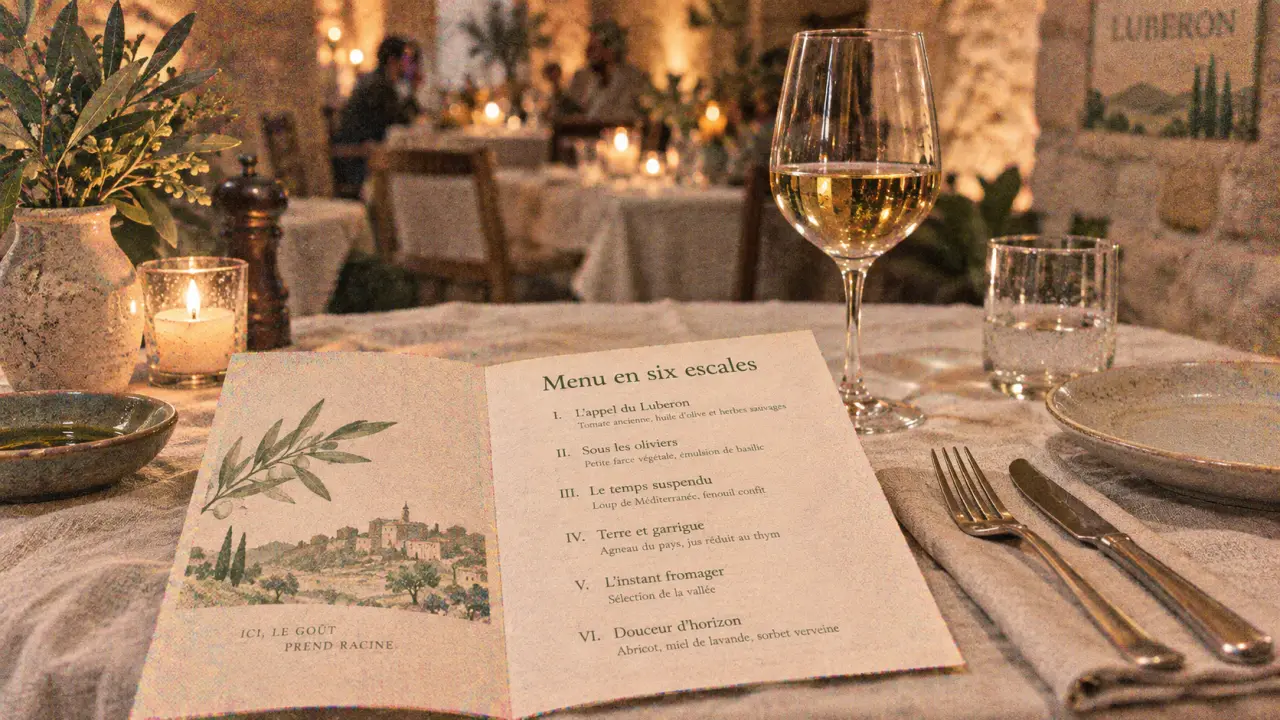 Restaurant 1 étoile Luberon : table dressée à Bonnieux, Joucas ou Mane