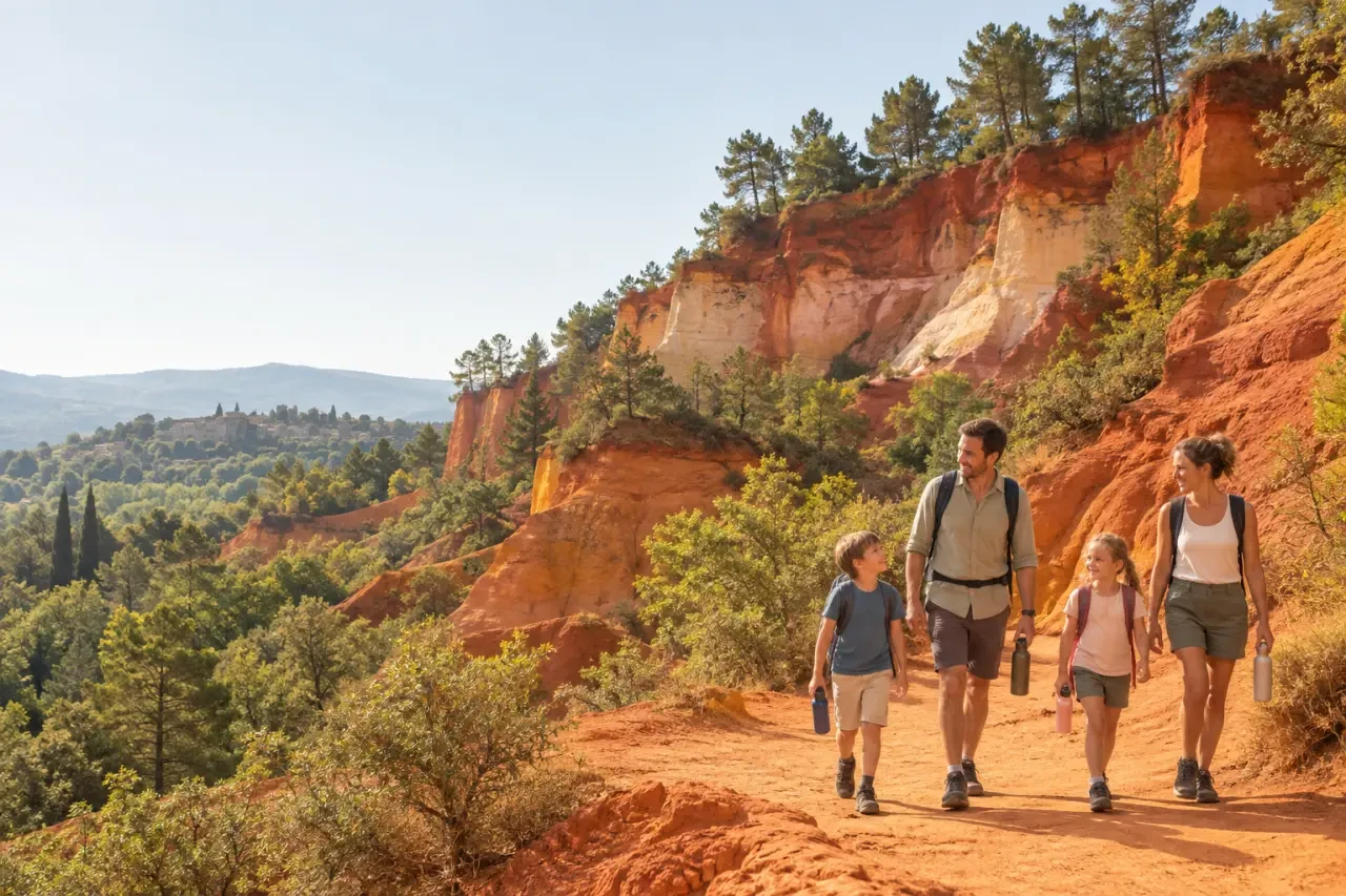 Que faire dans le Luberon en famille : balade familiale dans les ocres de Roussillon