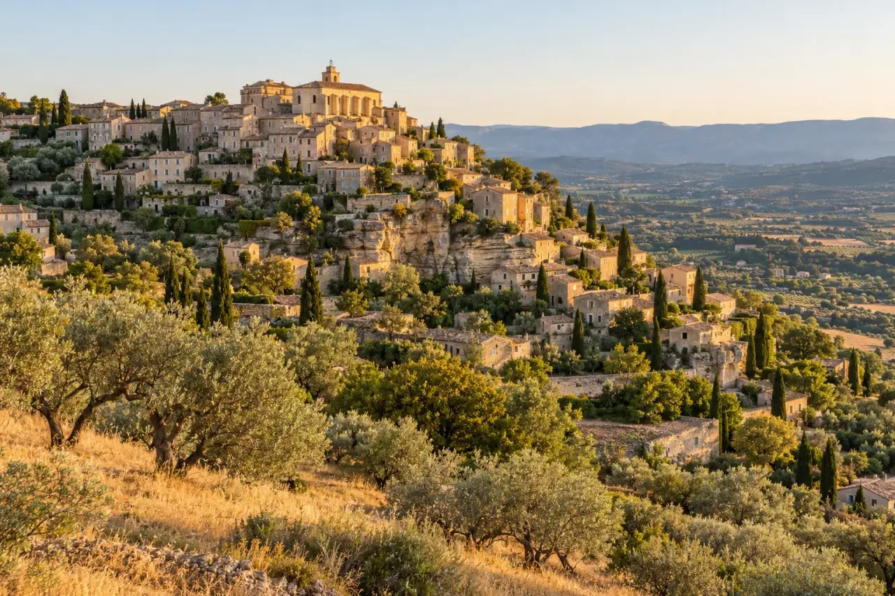 Vue panoramique de Gordes dans le Luberon pour choisir une location Gordes Luberon