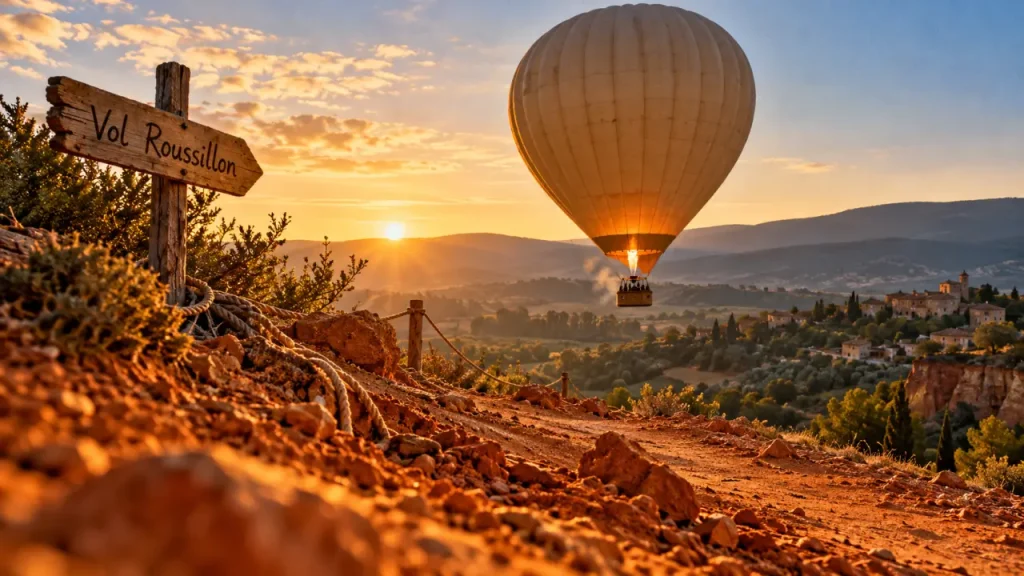 Montgolfière Luberon Gordes au départ de Roussillon, près de Gordes