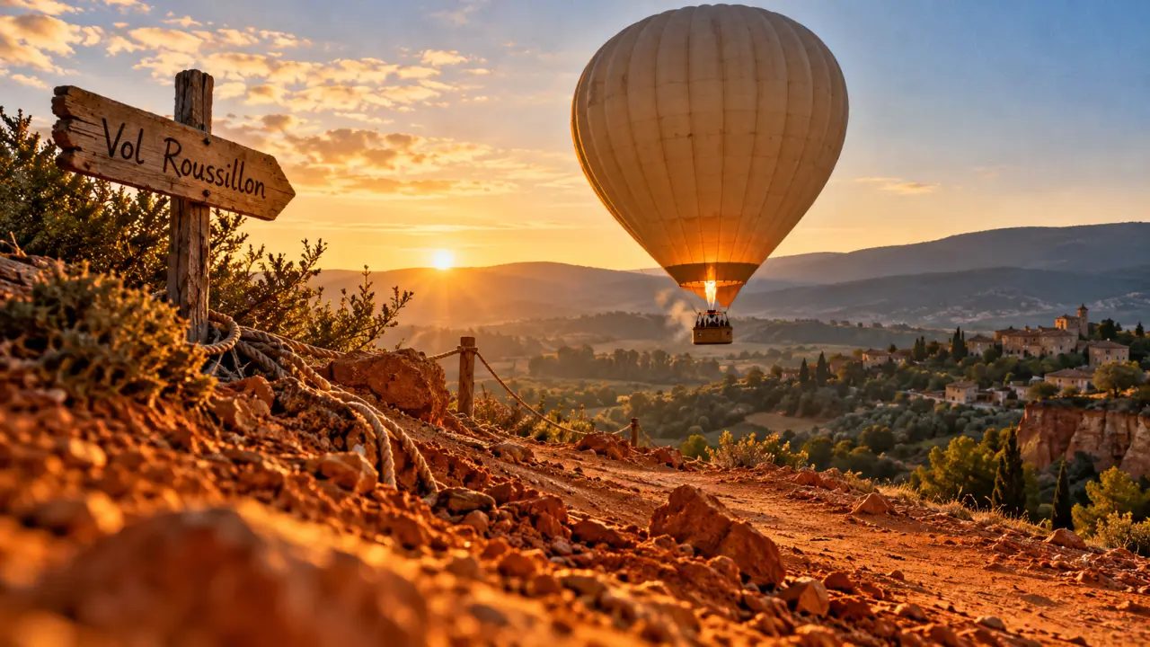 Montgolfière Luberon Gordes au départ de Roussillon, près de Gordes