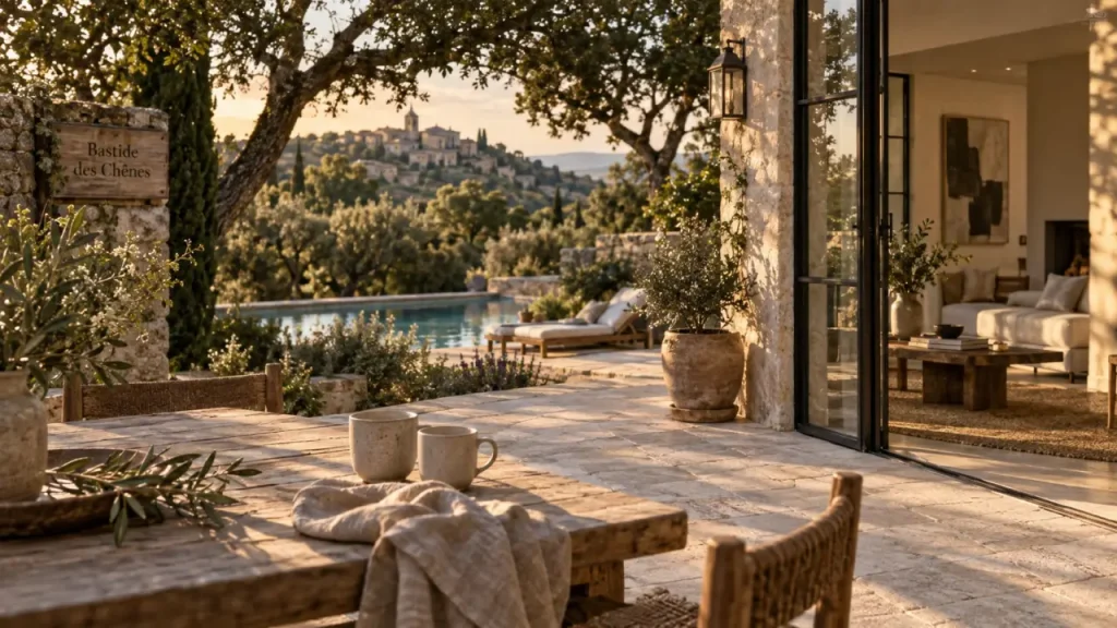 Odalys luberon gordes : terrasse et piscine à Gordes