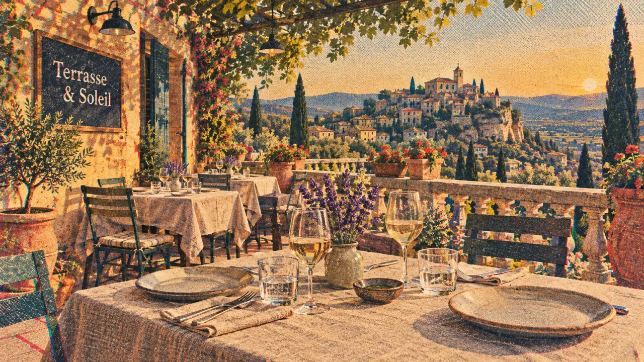 Restaurant avec terrasse Luberon : terrasse et panorama 360°