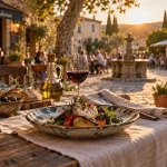 Restaurant provençal luberon : table terrasse, cuisine de saison